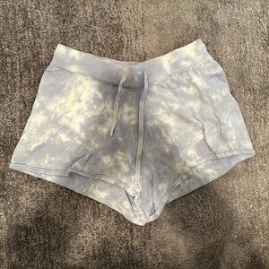 Blue and white tie dye shorts